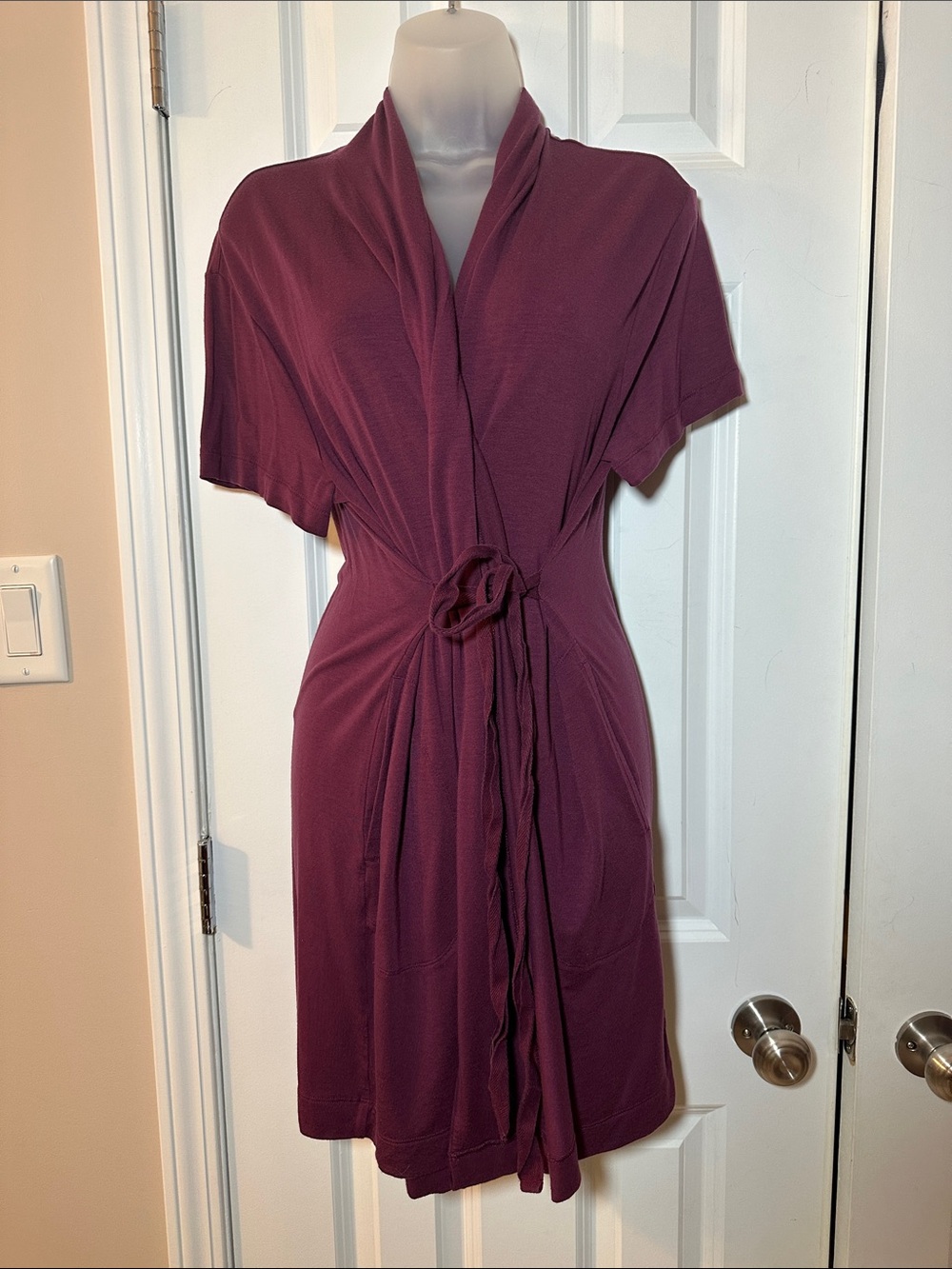 Athleta Deep Plum Wrap Robe